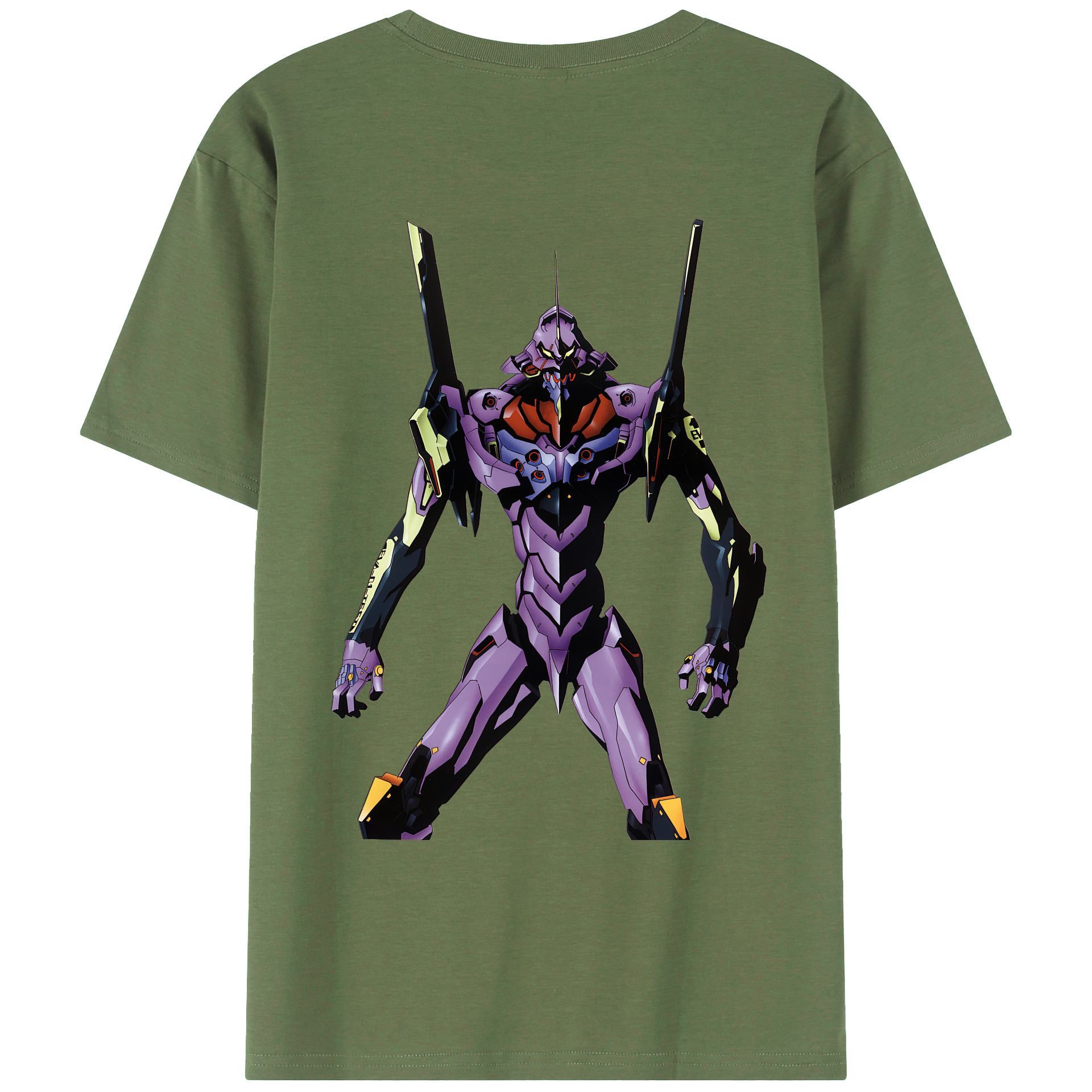 （画像用） EVA 新世紀エヴァンゲリオン 綿100％ メンズ半袖Tシャツ（バックプリント） 通気性